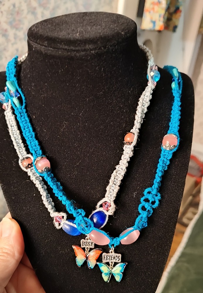 2 Handmade Hemp Necklaces best friends