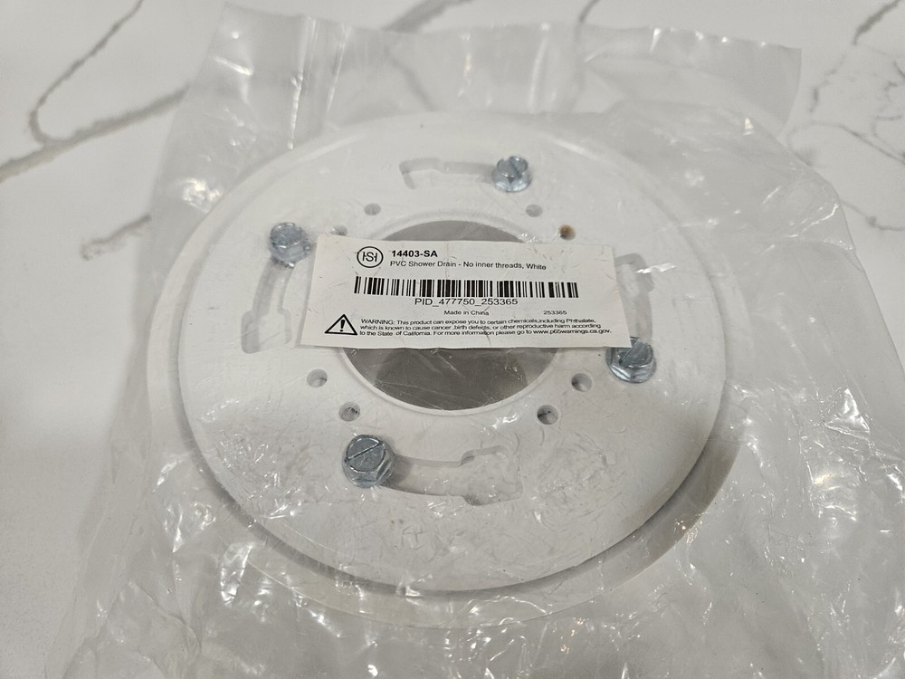 PVC Shower Drain No Inner Threads White 14403-SA