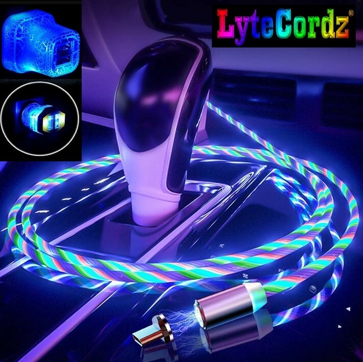 LED Light Up Charging Charger Cable USB Data Cord iPhone Android Type C Phone