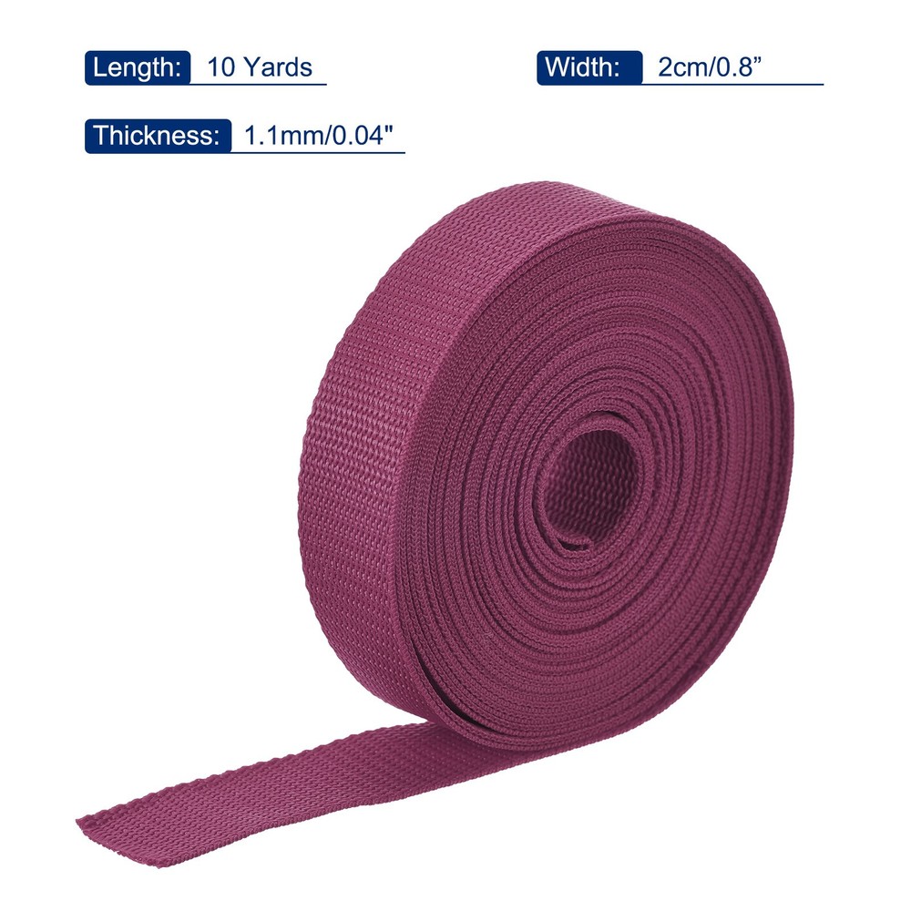 Lightweight Polypropylene Webbing Strap 0.8" 10 Yard Backpack Dark Red