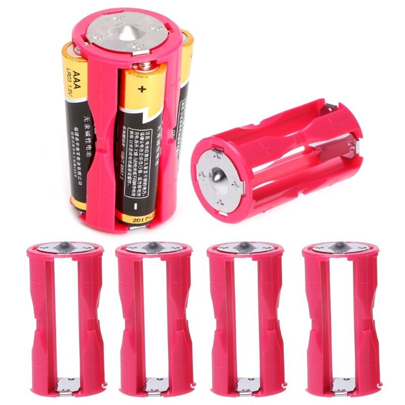 4 AAA To C Size Battery Converter Case Holder Storage Plastic Box Adapto/Adapter