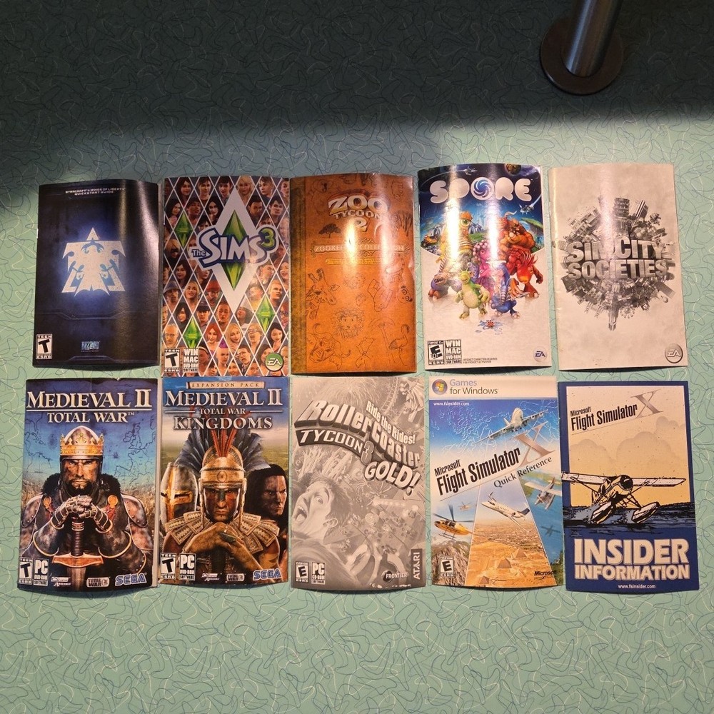 Computer Game Manual Lot Of 10