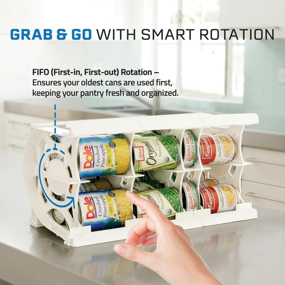 Shelf Reliance Cansolidator Cupboard - 1-Pack Can Organizer for Pantry, Stack...