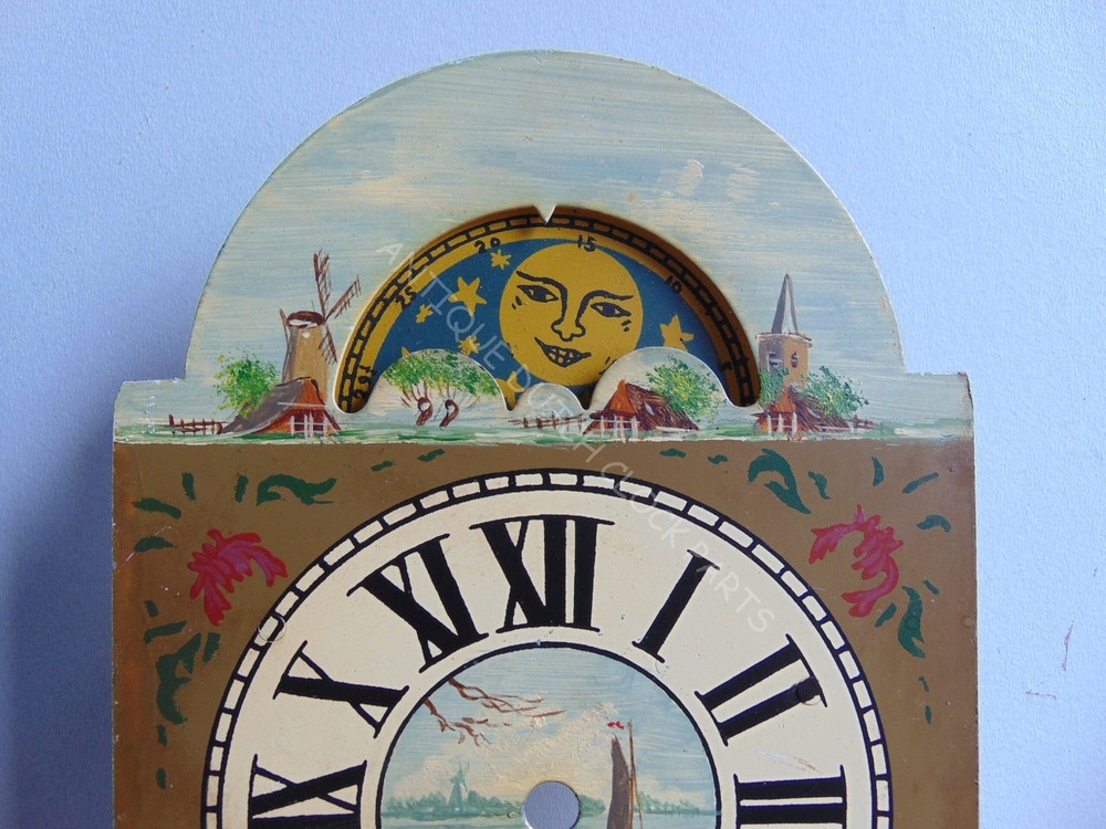 ORIGINAL ANTIQUE DIAL FOR A DUTCH SCHIPPERTJE WALL CLOCK