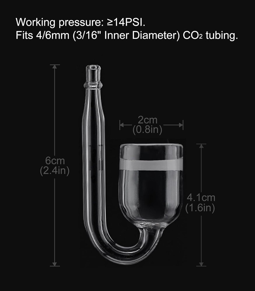 Elegant Glass CO2 Atomizer for Small Tanks - High Efficiency & Durability