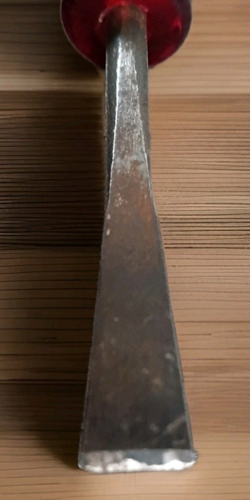 Buck Bros Vintage Wood Chisel Flat Edge Clear/Red Handle.