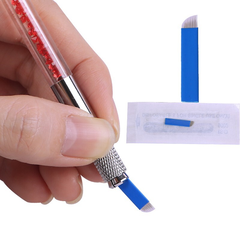 Tattoo Microblading Needles Blade Eyebrow Sterile Semi-Permanent Makeup Lip
