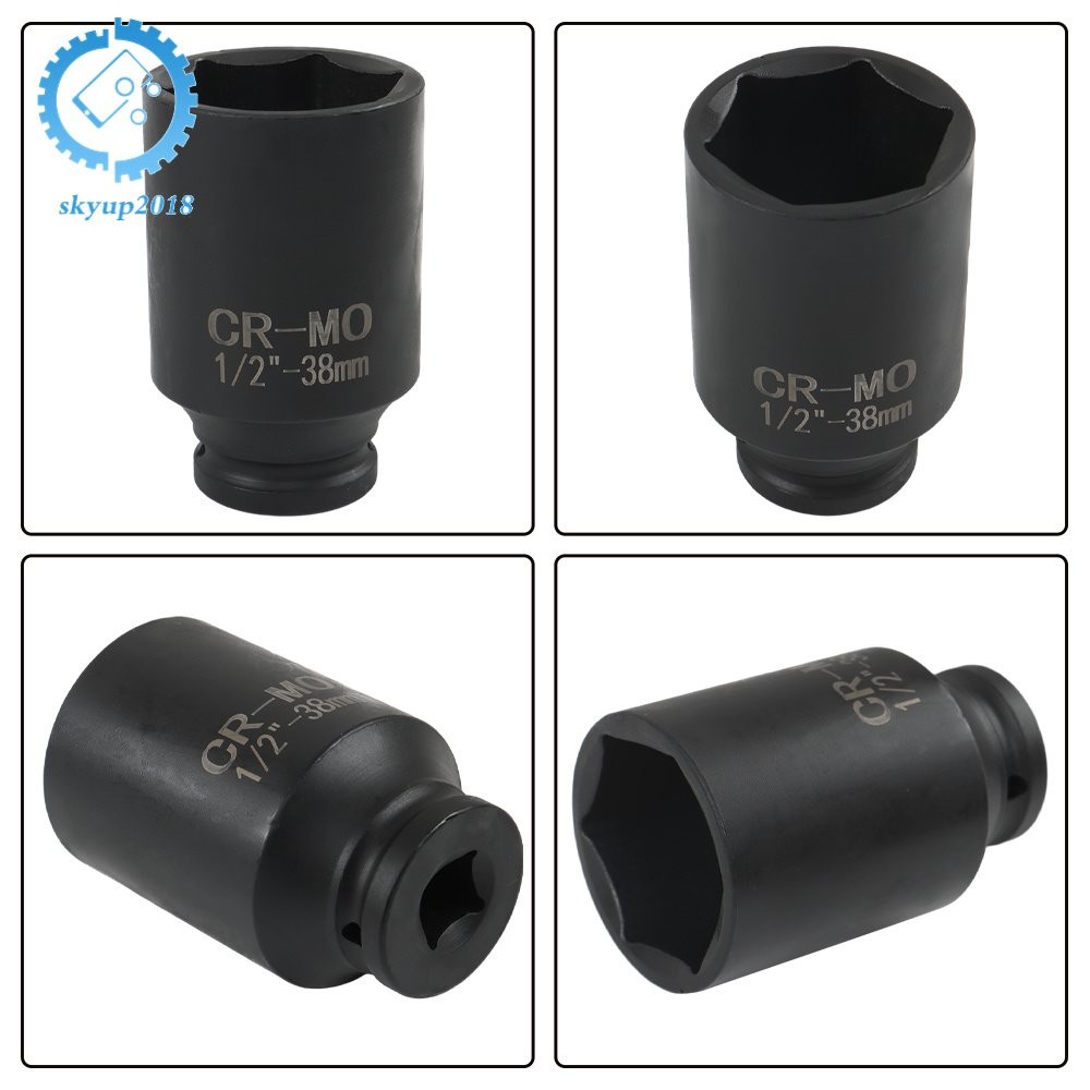 9pcs 29-38mm 1/2" Drive Metric Axle Hub Nut Socket Deep Impact Socket Tool Kit