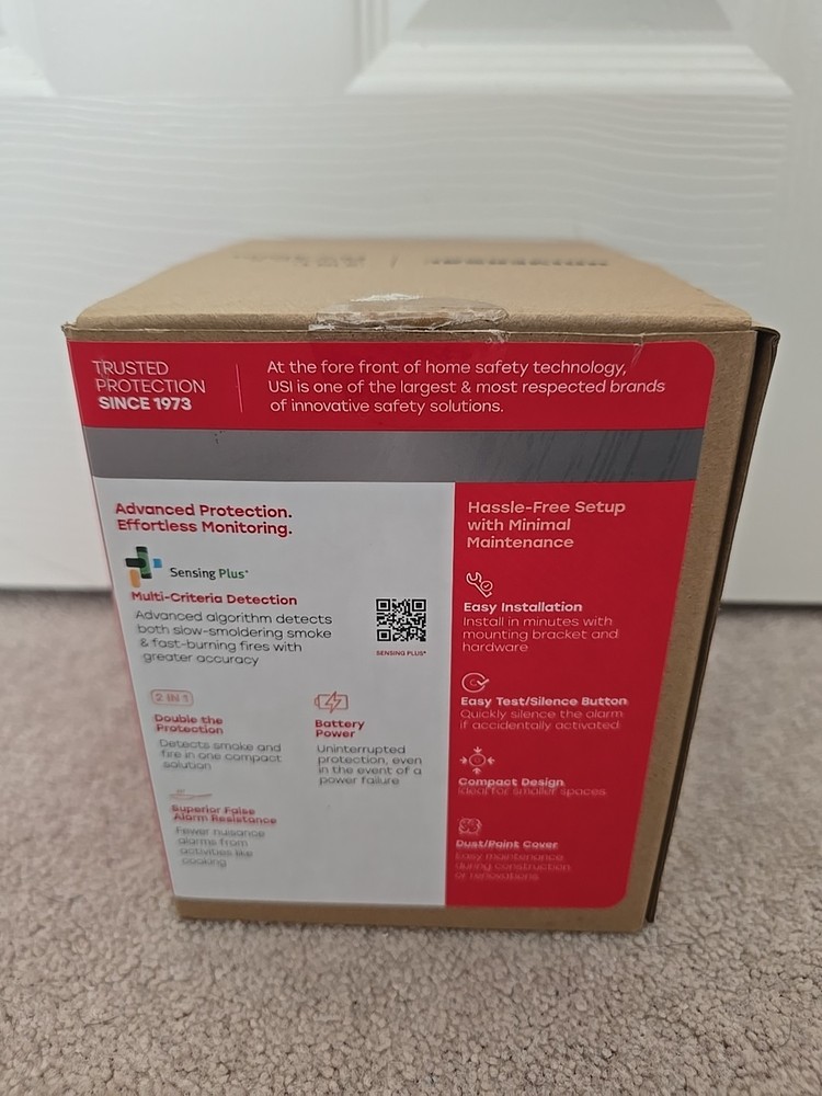 Universal Security Instruments Replaceable 2 In 1 Smoke & Fire Alarm, 2 Pack