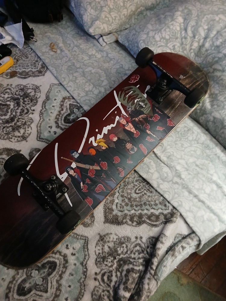 Limited EDITION Primitive X Naruto AKATSUKI clan Skateboard.