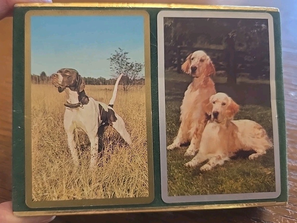 Vintage Congress Pinochle Playing Cards Double Deck Spaniols & Pointer