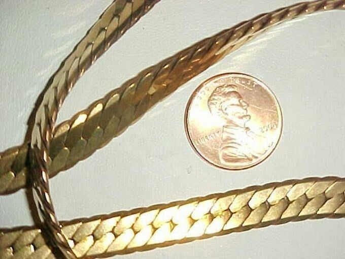 3 FEET VINTAGE SOLID BRASS HERRINGBONE POLISHED 8mm. CHAIN N103