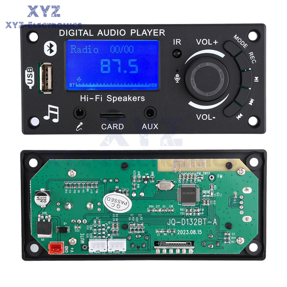 12V LCD MP3 Decoder Board Bluetooth FM Audio Module WMA WAV with Remote Control