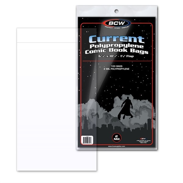 200 BCW Current Comic Book Poly Bags +Acid Free Backer Boards