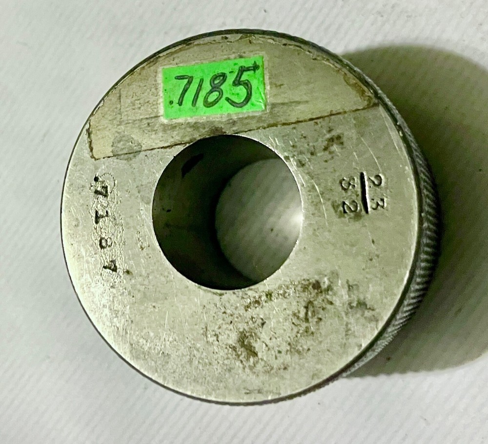 .7185 PLAIN BORE RING GAGE .7188 -.0003 UNDERSIZE 23/32