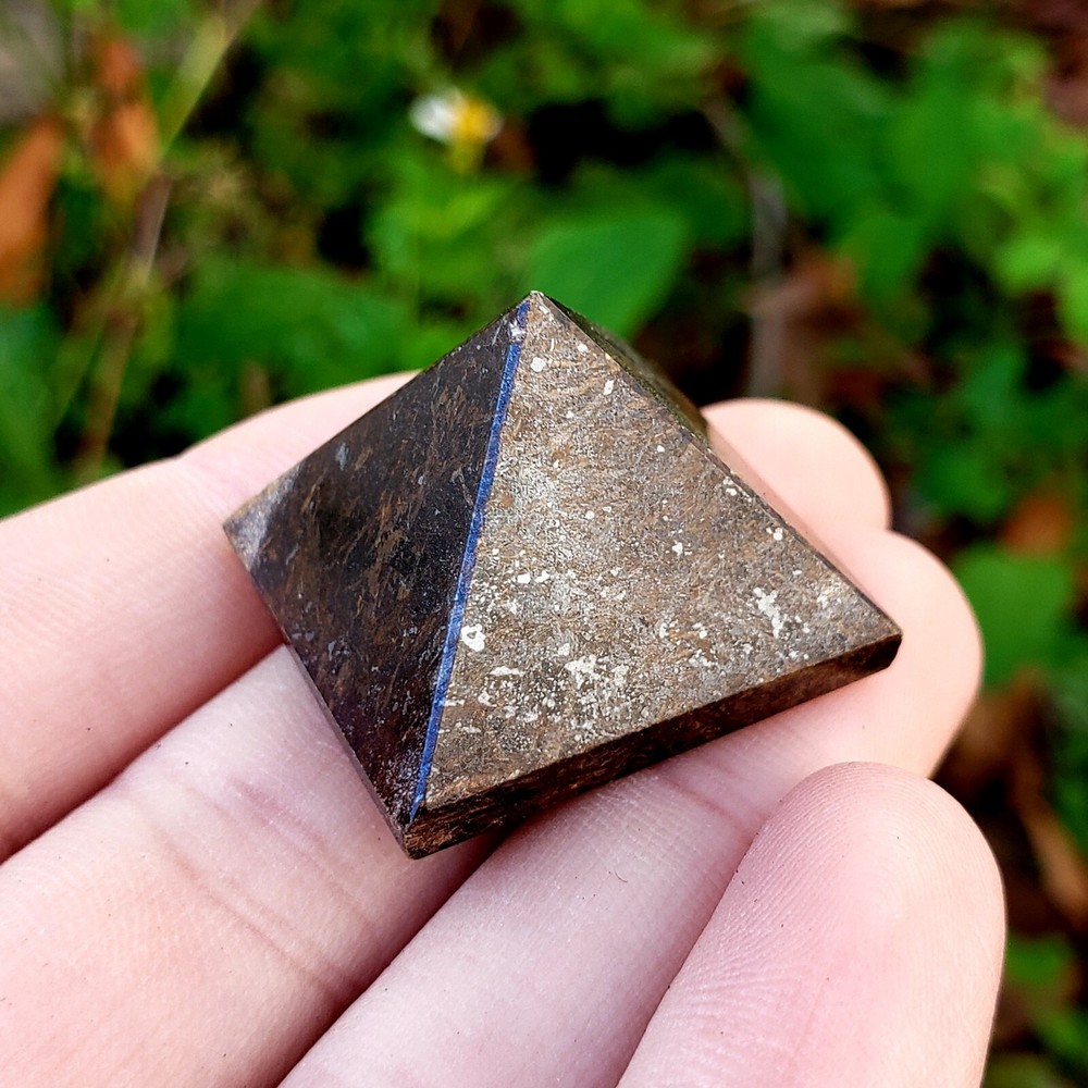 Bronzite natural Crystal Healing Gemstone polished pyramid - 1pc