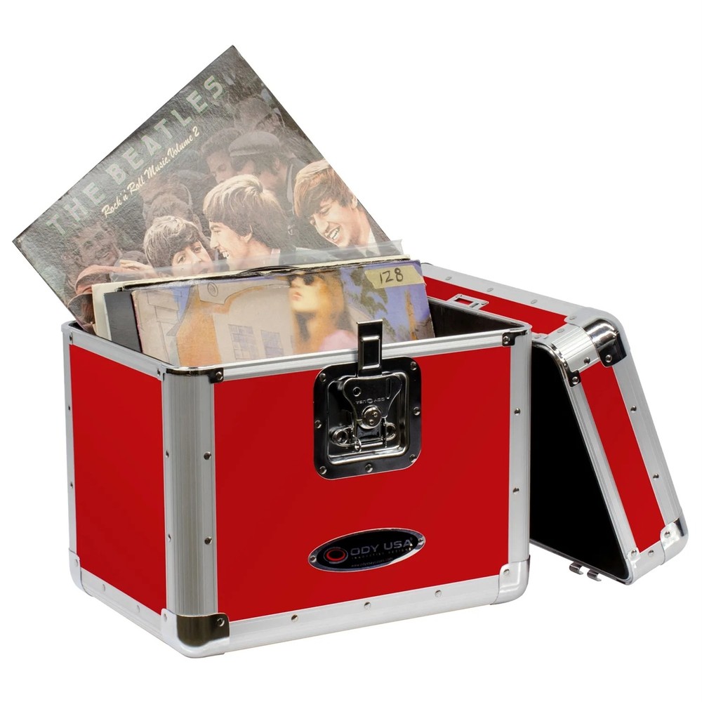 Odyssey KLP2RED, KROM Series Red Stackable Record/Utility Case for 70 12″ Vinyl