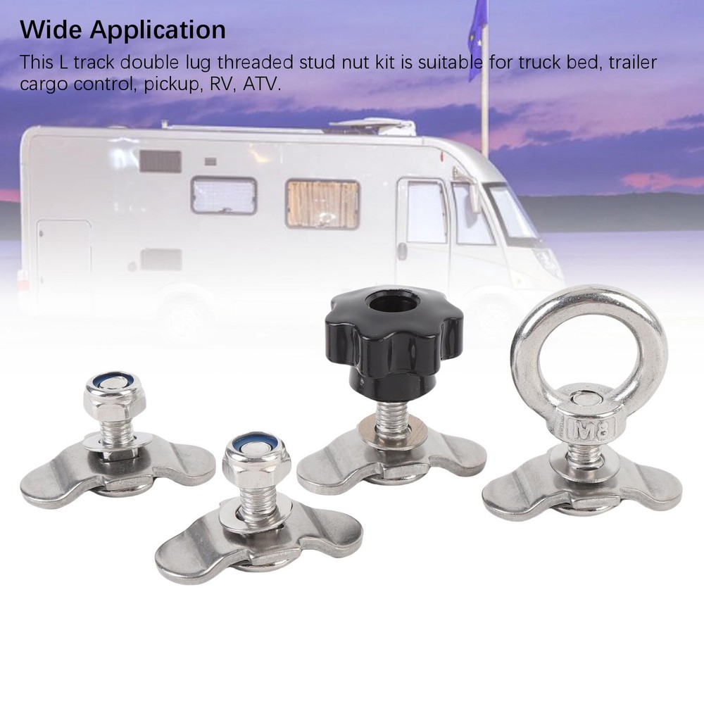 L Track Double Lug Threaded Stud Nut Kit Stainless Steel L Track Threaded Stud