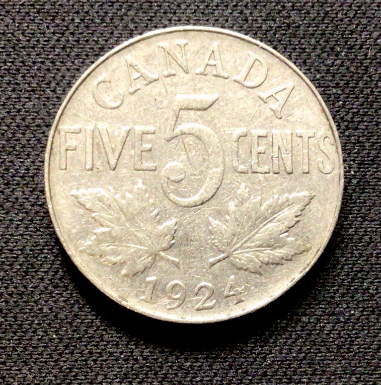 1924 Canada 5 Cents! ENN Coins