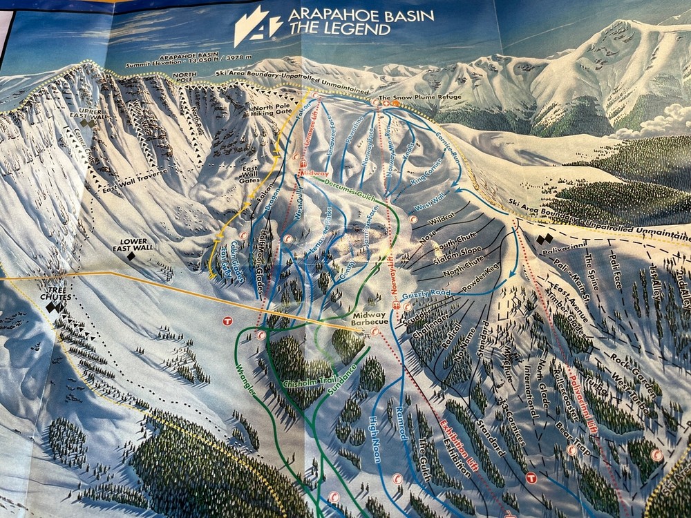 O - Arapahoe Basin - 1997/1998 Trail Map