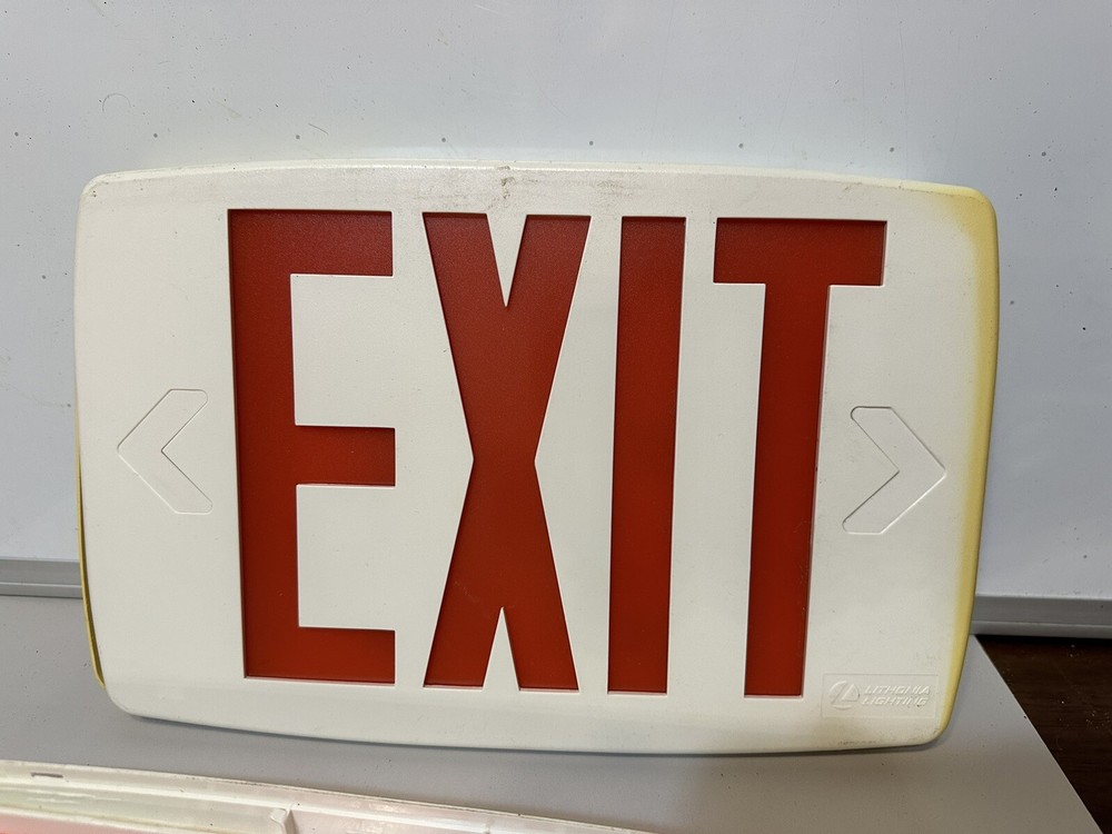6 - USED Red Exit Snap In Replacement Plastic Cover for Lithonia Lighting Signs
