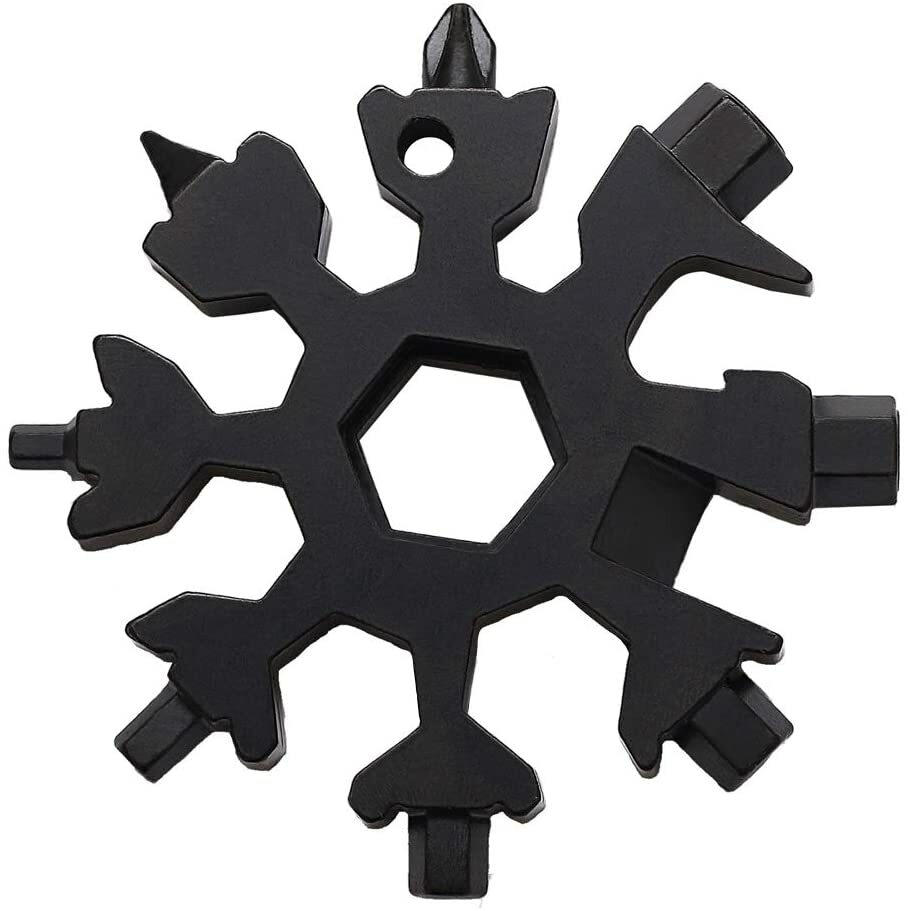 Portable Stainless Steel 18in1 Multi-Tool Snowflake Screwdriver 2 pack black