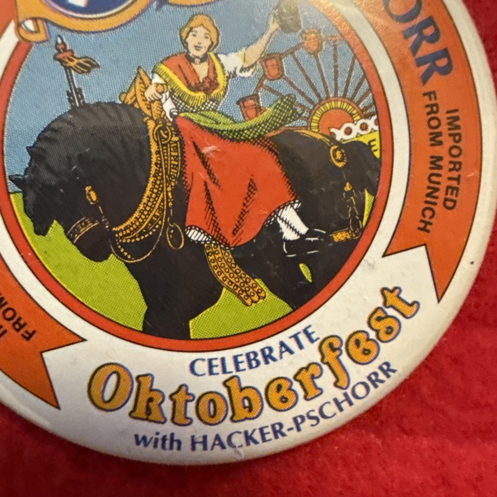 Hacker Pschorr Oktoberfest 2.25” Stick Pin Button NEW