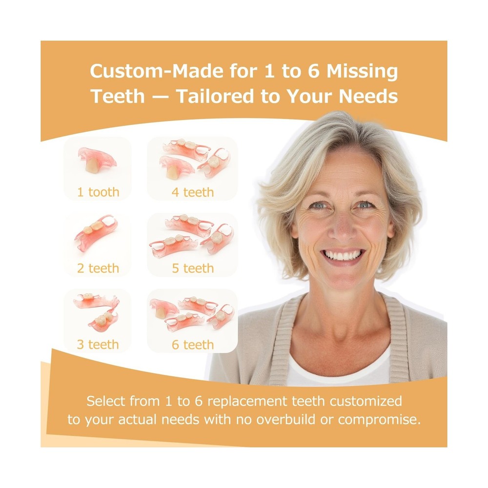 Partial Dentures - Dentures for Missing Teeth & Gaps - Lightweight & Unbreaka...