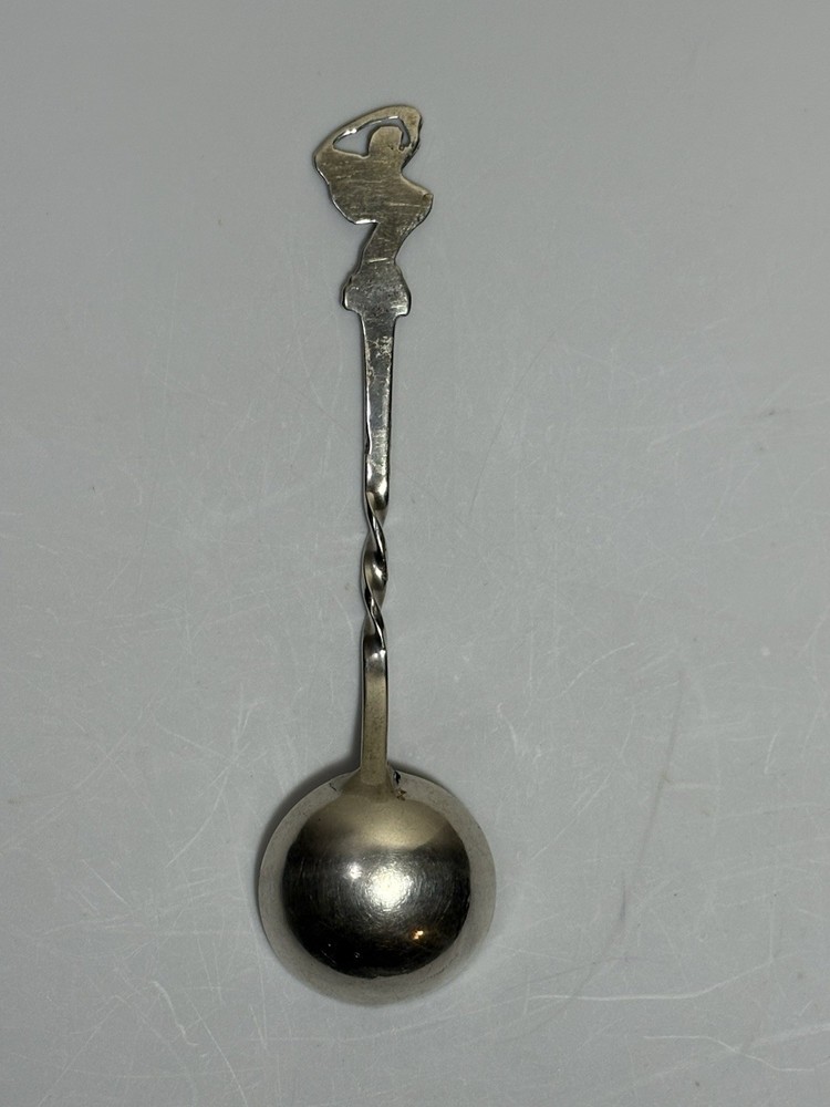 Vintage Peruvian Silver Salt Spoon Souvenir 5-1/2" Long