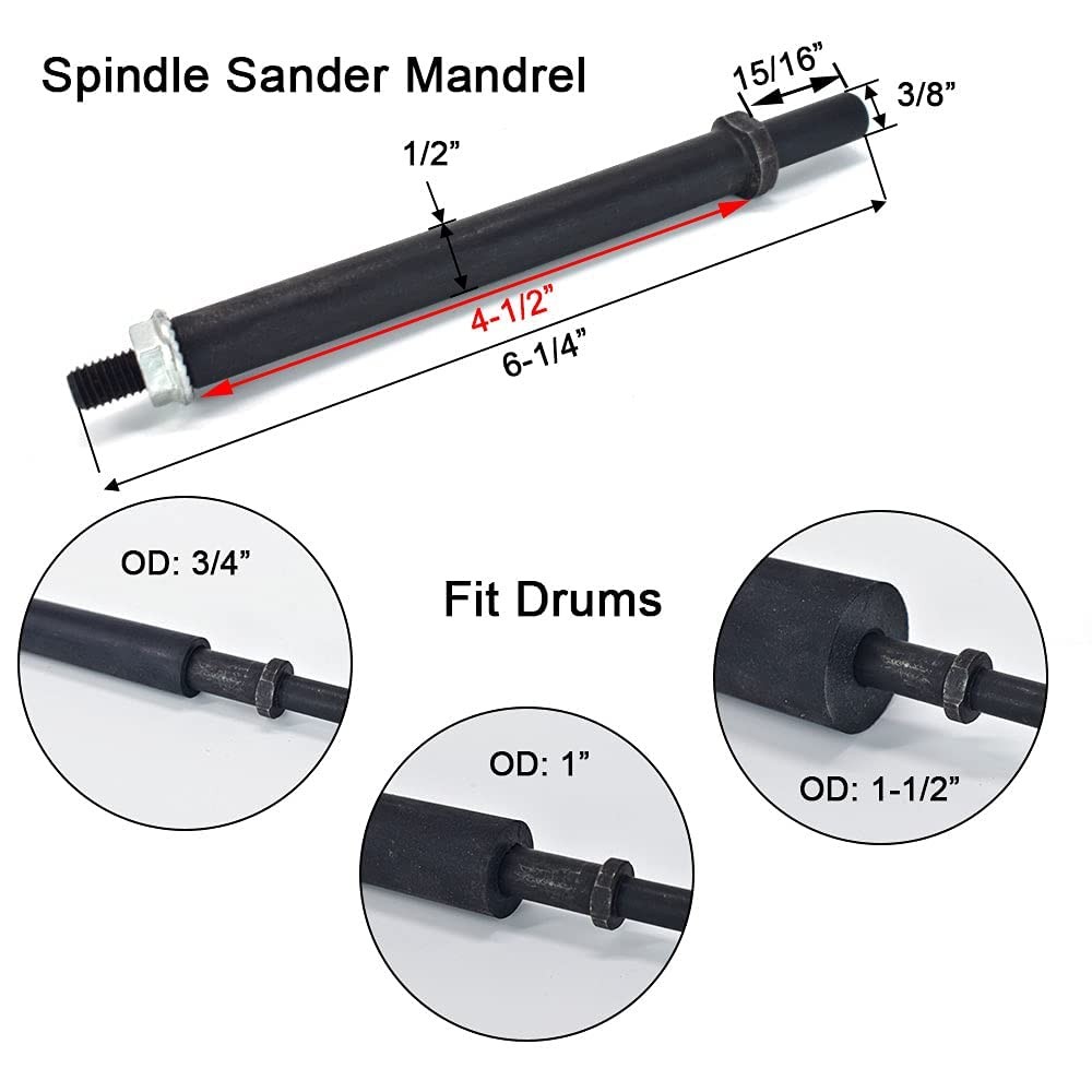 scottchen PRO Spindle Sander Adaptor 4-1/2" x 1/2" with Rubber Sanding Drum...