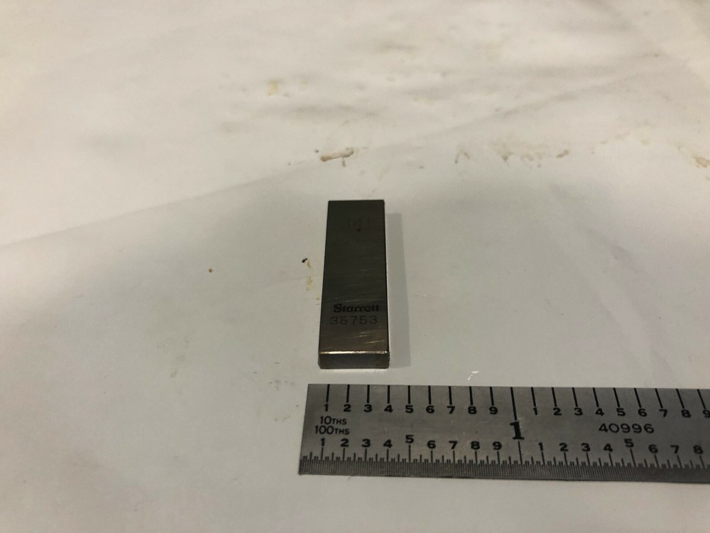 .141" Starrett Rectangular Steel Gage Gauge Block.