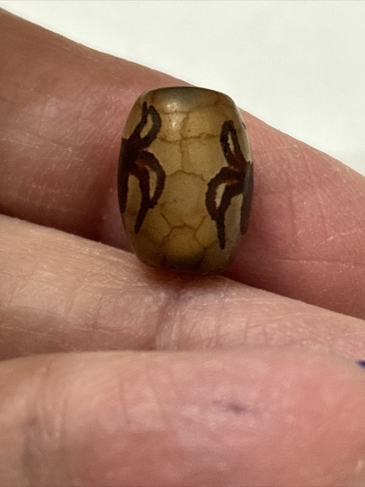 One (1) Each Small Tibetan Agate "Spider" Dzi Bead