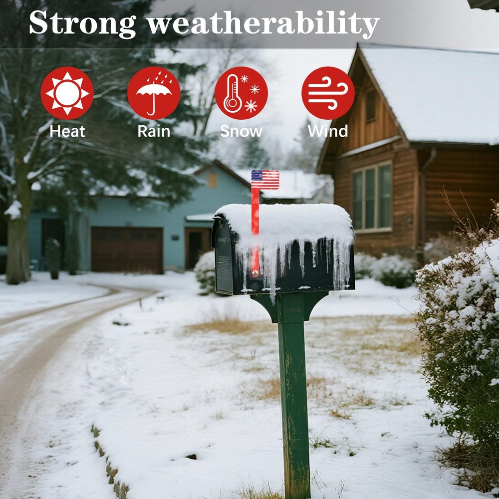 Mailbox Flag Replacement Kit Metal Red Flag Wood Wall Mailboxes Accessory