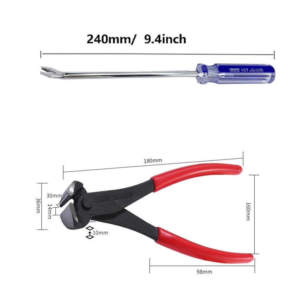 Upholstery and Construction Staple Remover Tools Set Including Cutting Plier,...