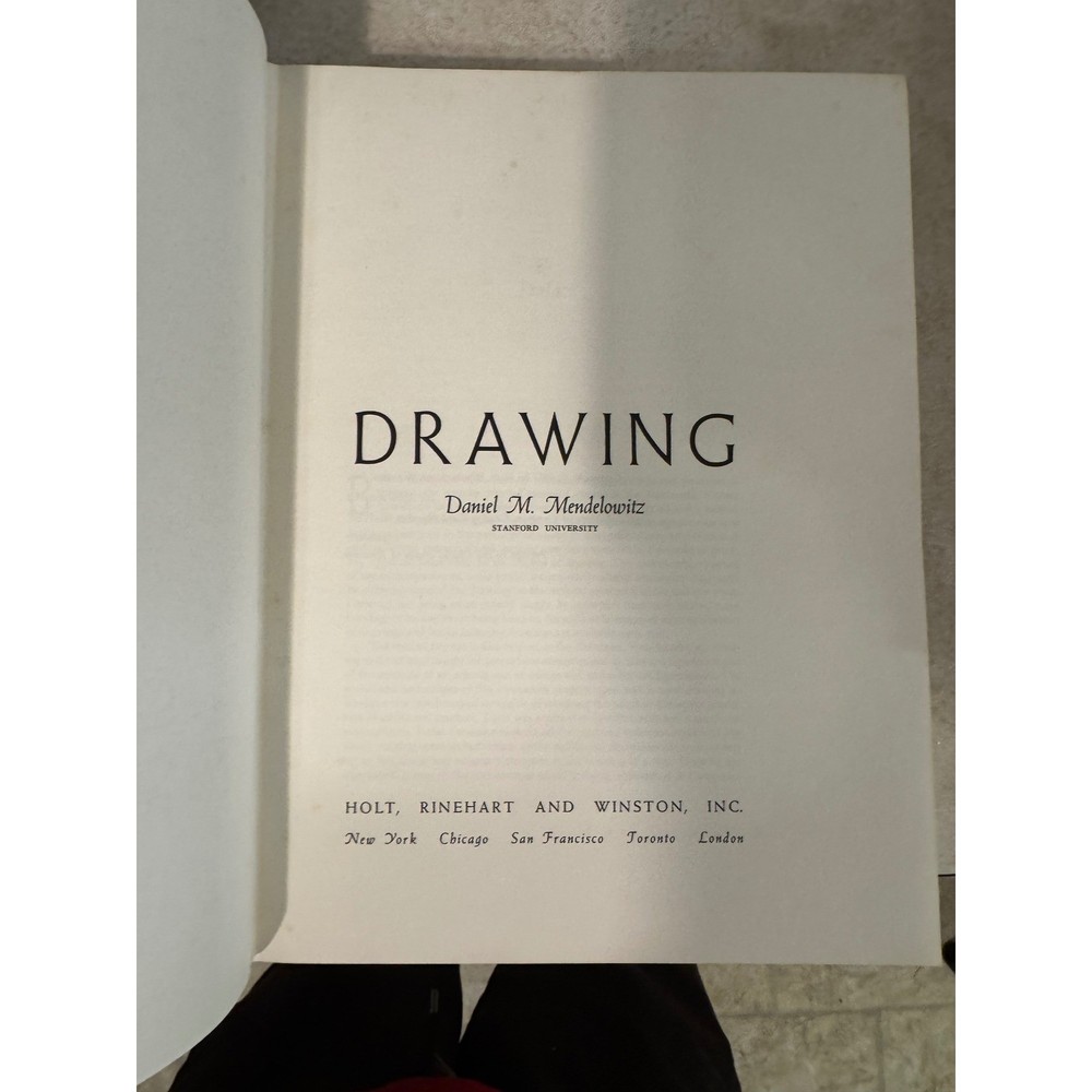 Drawing Daniel M Mendelowitz 1967 Hardcover Art History Technique Textbook