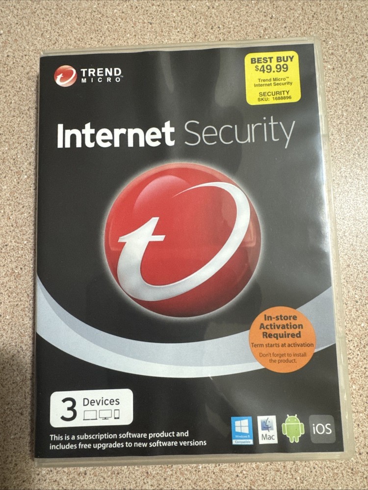 Trend Micro Internet Security (2014) 3 Devices, Windows 8, Mac, IOS, Android