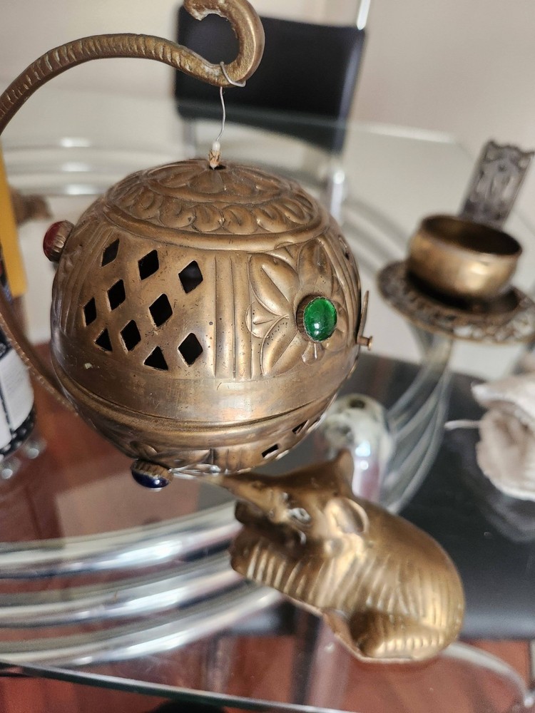 Vintage brass incense burner