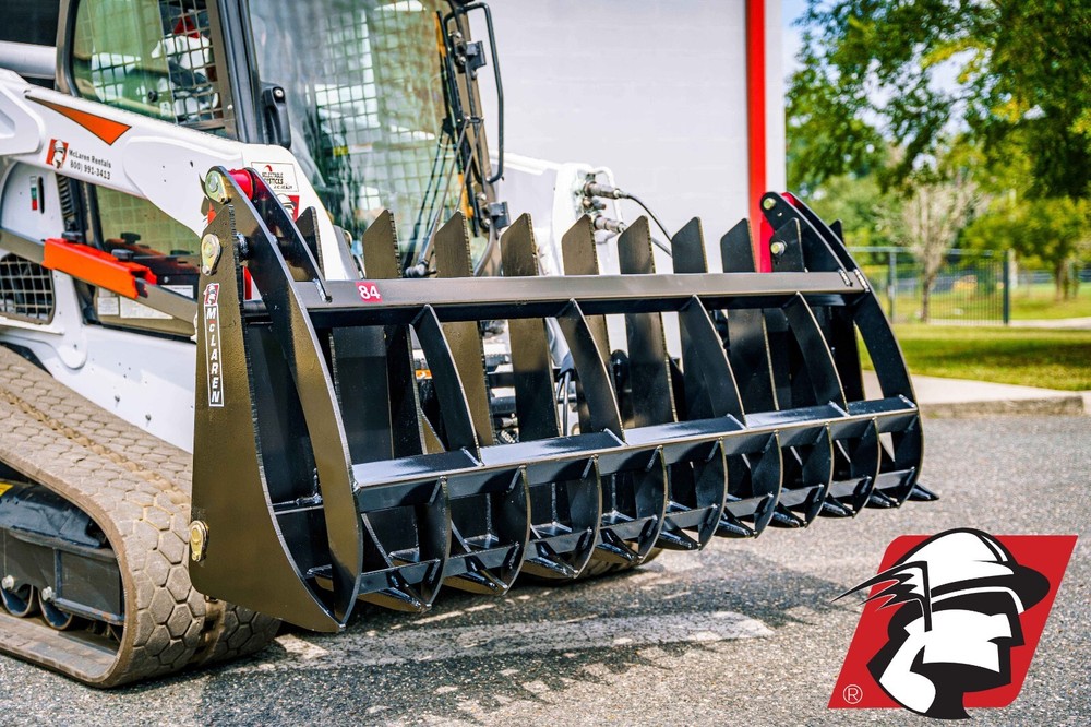 Root Rake Rock Grapple Attachment for Skid Steer/Track Loader 78" Wide