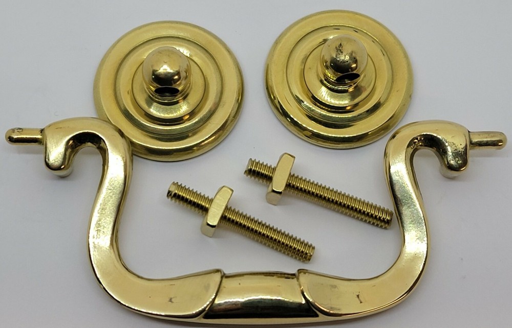 2.5, 3, 3.5" Centers Queen Anne Style Swan Neck bail pull handle solid brass new