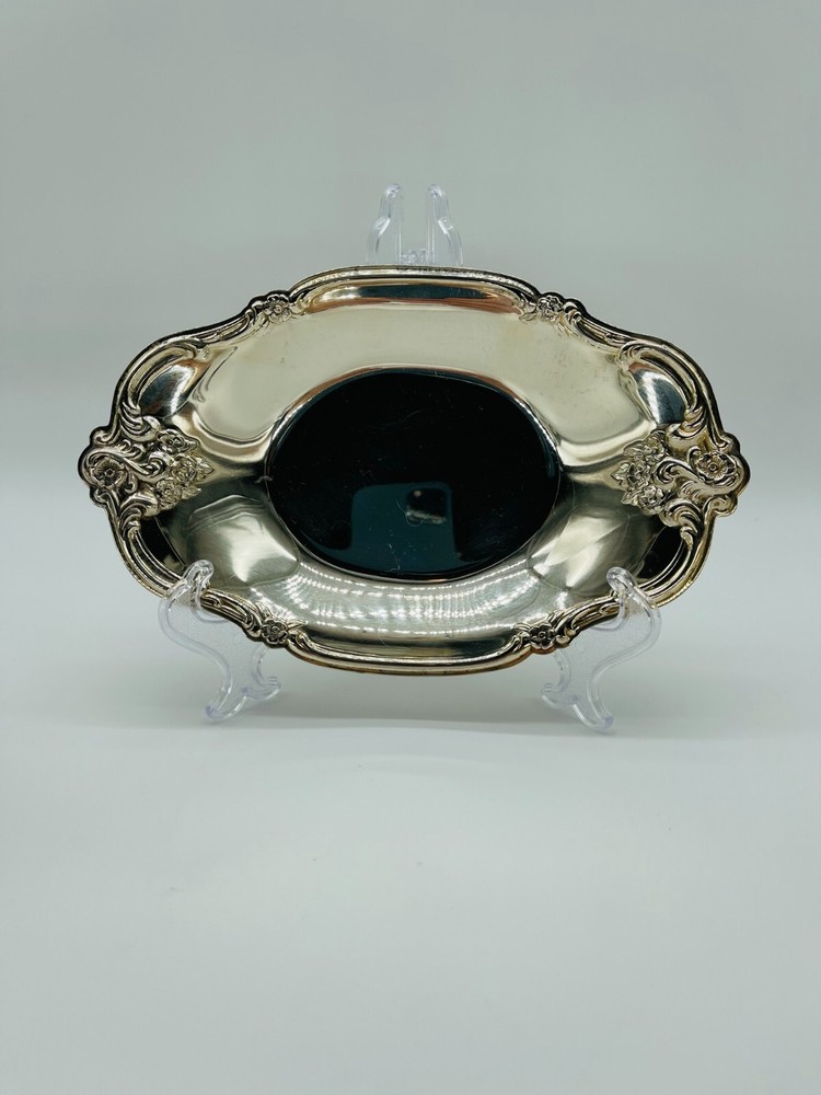 Pair Danish Denmark Silver Plated Candlesticks & Tray