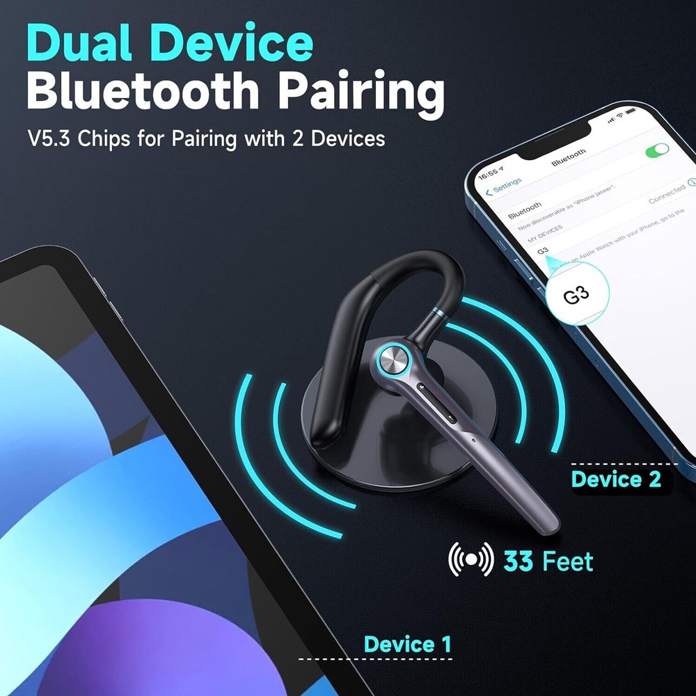G3 Wireless Mic Bluetooth Earpiece Built-in Dual Microphone Noise Reduction
