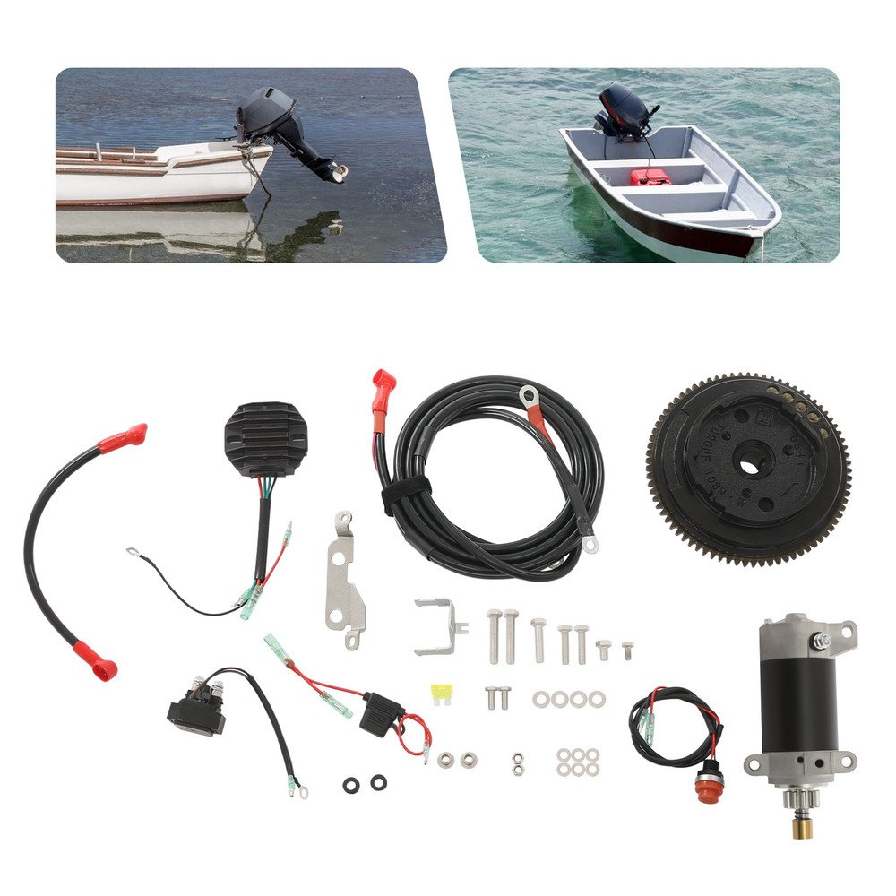 Electric Starter Conversion Kit for Yamaha 4-Stroke 20HP Outboard Engine