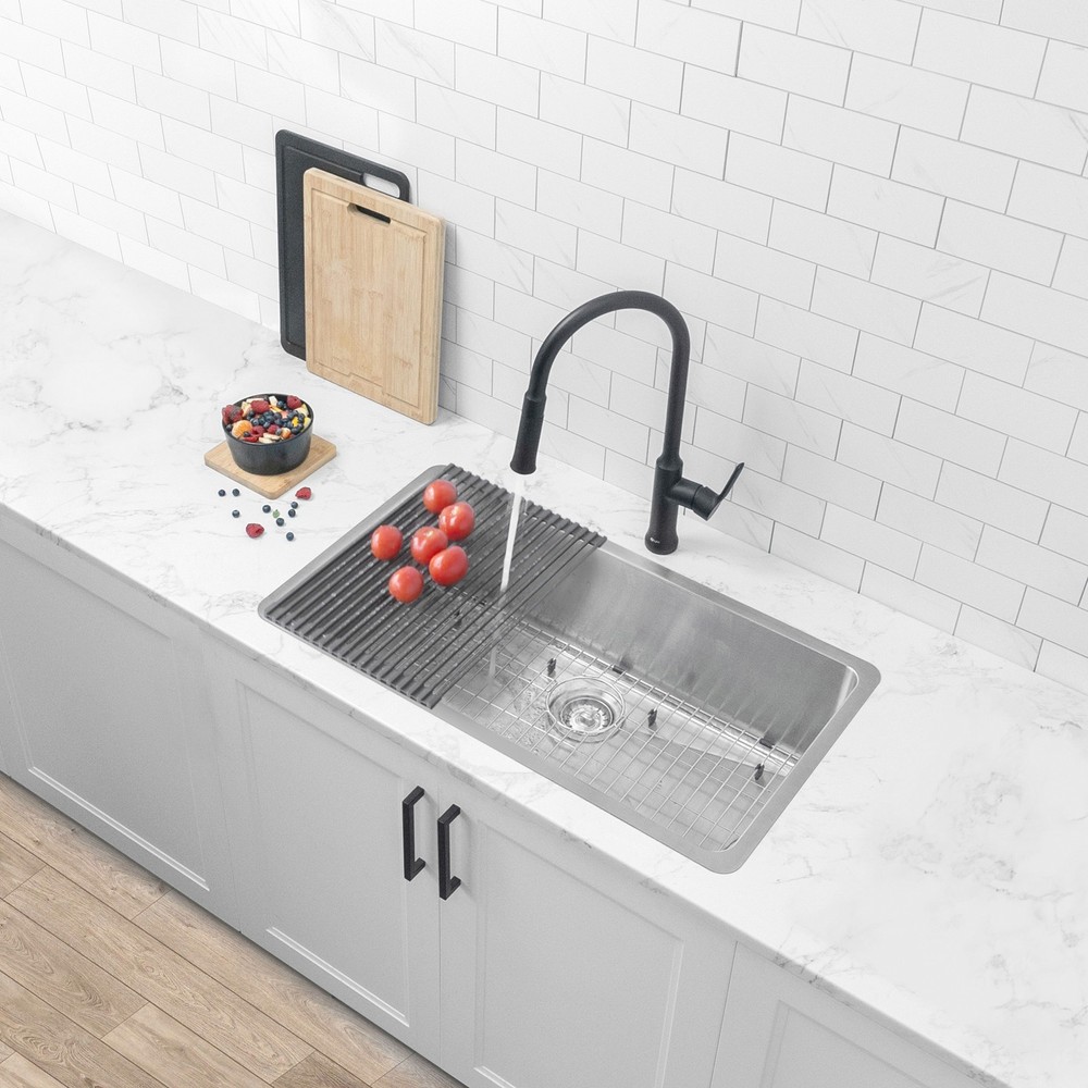 OPEN BOX C AZUNI C132 32" Single Bowl Dual Mount Kitchen Sink