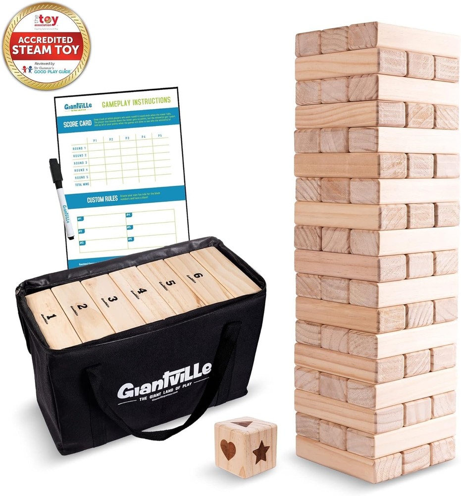 Giant Tumbling Timber Toy - Pine Wood Tower