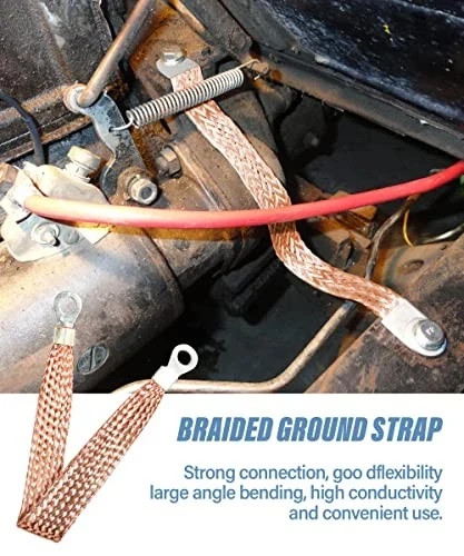3PCS Automotive Ground Strap,Heavy Duty Engine Braided Copper Ground
