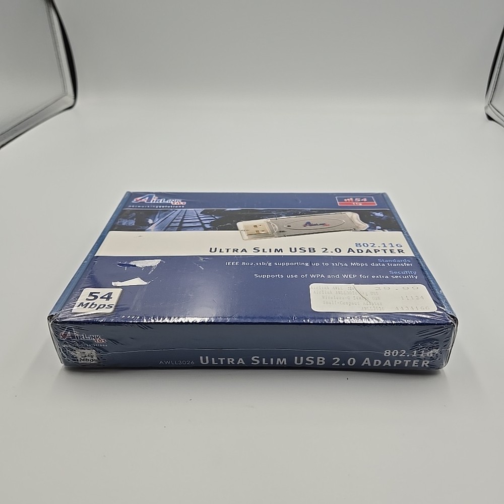 Ultra Slim USB 2.0 Adapter. 54Mbps 300MHz Processor Or Better. New