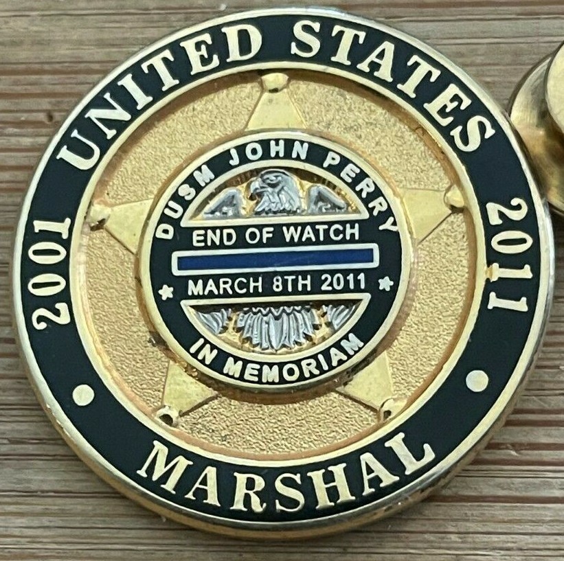 US Marshals Service - DUSM John Perry Commemorative EOW Lapel Pin