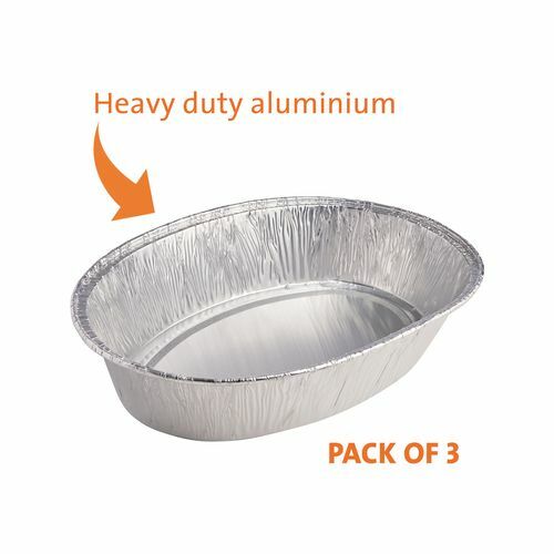 Jumbuck Foil Oval Roasting Tray - 3 Pack