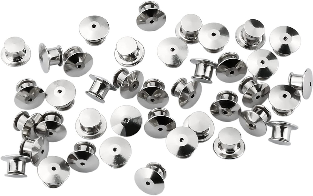 40 Pieces Metal Pin Backs Locking Pin Keepers Locking Clasp with Storage Case