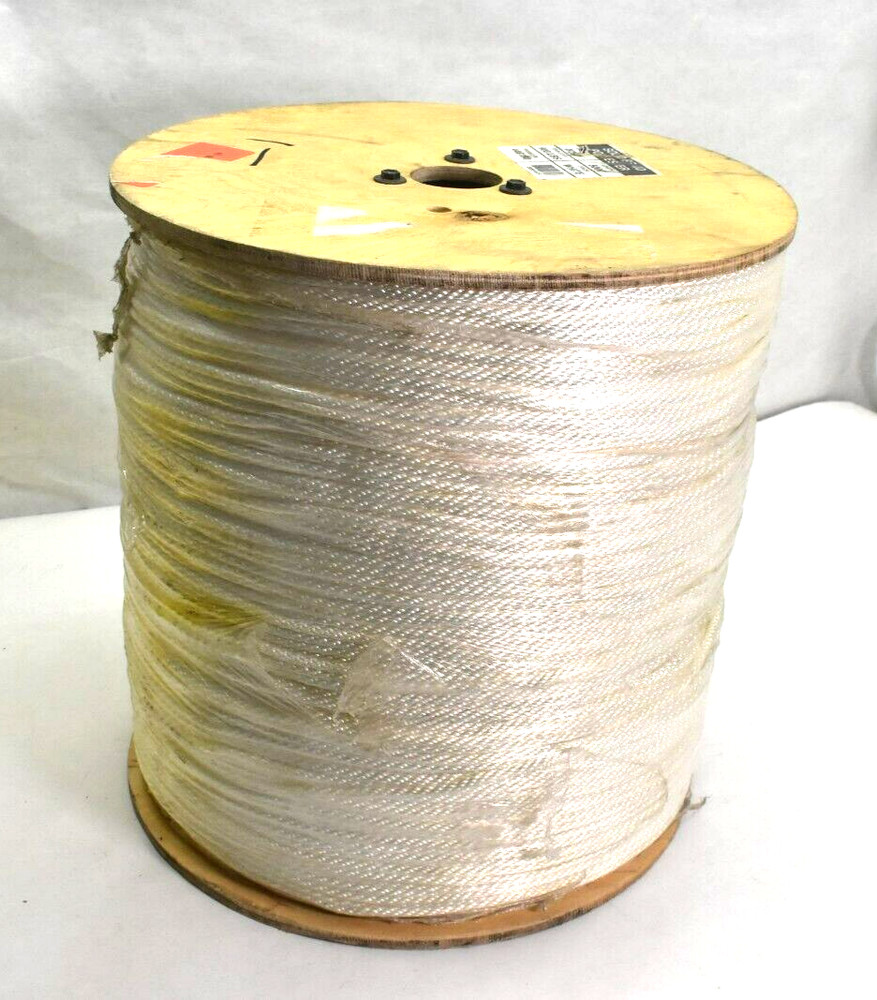 Solid Braid Polyester Rope White 7/32" 5000' 900 lbs Braided Rope on Spool
